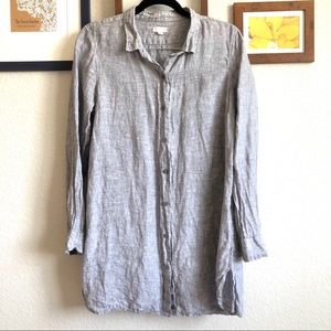 EUC Garnet Hill Easy Linen Tunic Gray Sz M